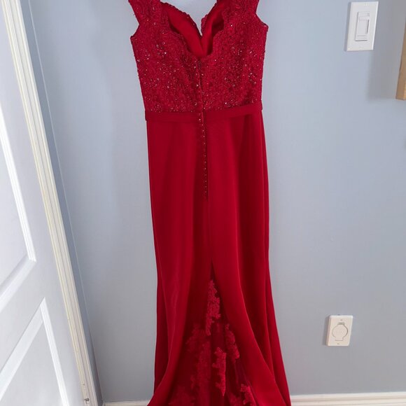 J'Adore Evening - Long Red Prom/Formal Dress - US Size 10 - Picture 3 of 6
